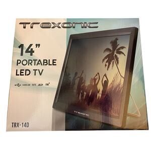Trexonic Portable Rechargeable 14 Inch LED TV with HDMI, SD/MMC, USB, VGA, AV I